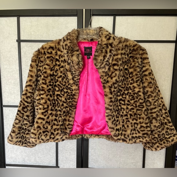 2B Bebe Jackets & Blazers - Cropped jacket/ faux jaguar fabric jacket/ woman coat 2b Bebe